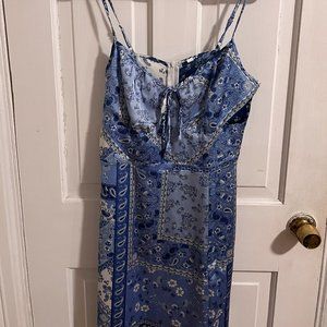 Blue tank top slip dress